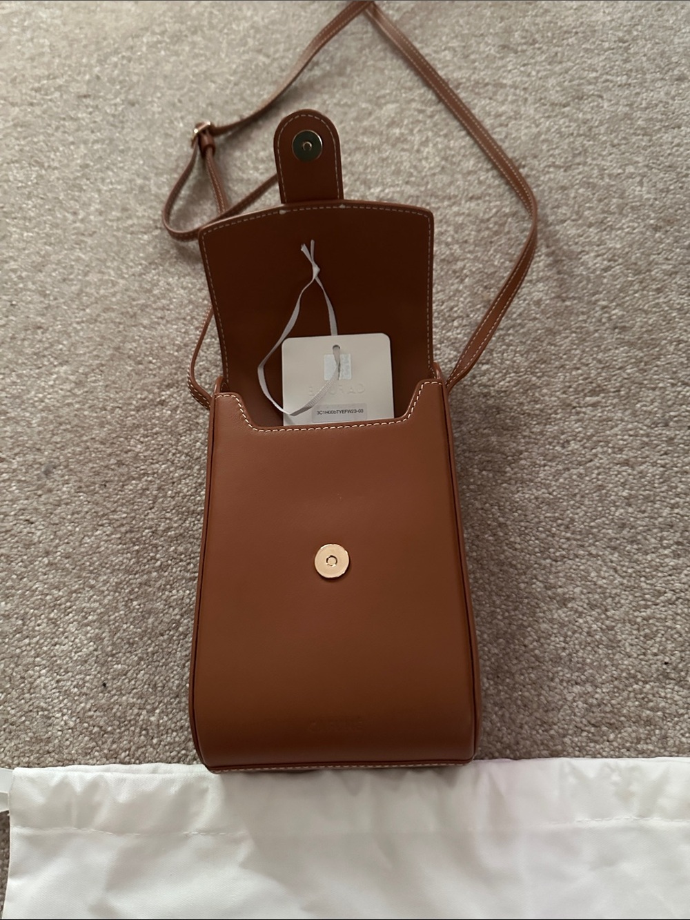 Cafuné Brown Leather Crossbody Phone Bag - Picture 2 of 4